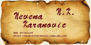 Nevena Karanović vizit kartica